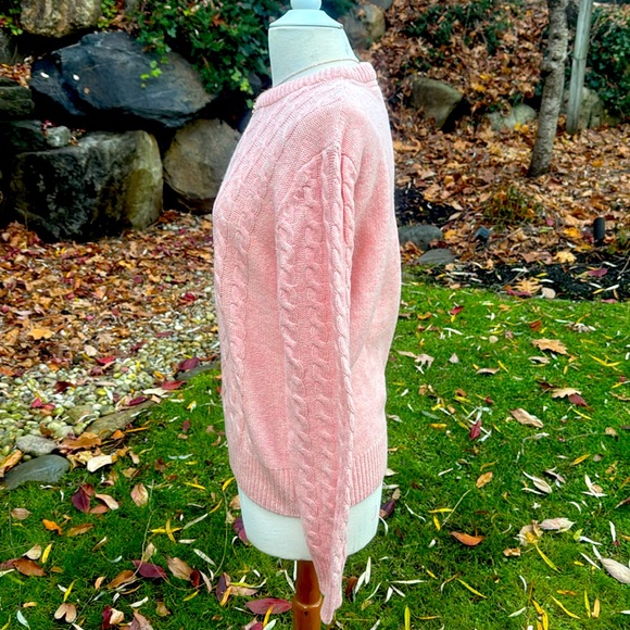 TOGGI EUROPEAN KNIT HEATHERED PINK ๐ฏ LAMBSWOOL CABLEKNIT SWEATER - L -NEW ! ๐โ๏ธ - Picture 4 of 9